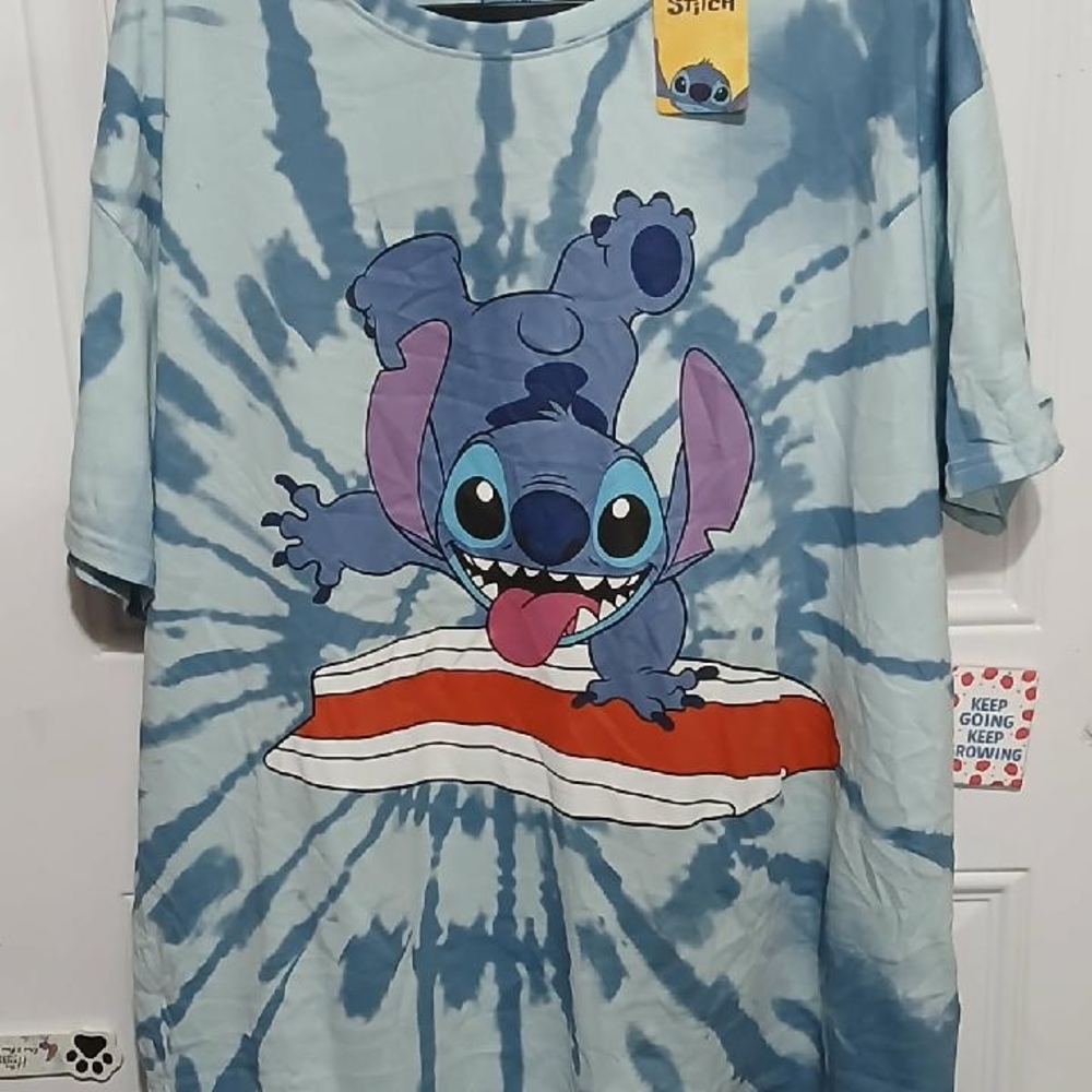 Disney Blue Tie-Dye Kids Tee with Character Print